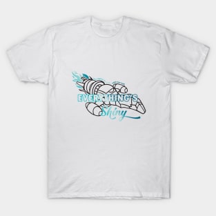 Everything's Shiny (black / blue print) T-Shirt